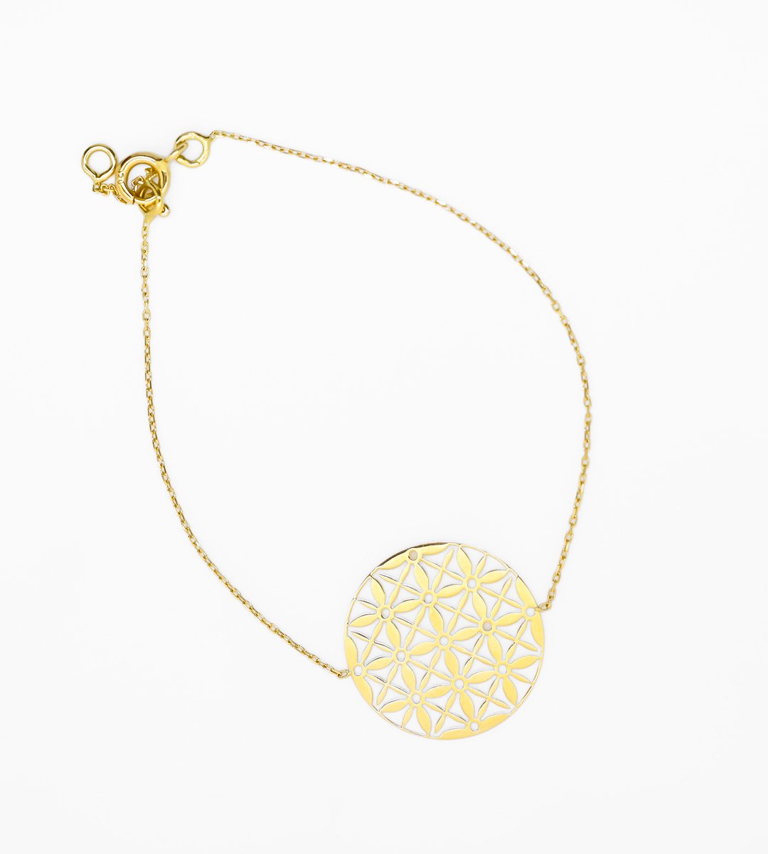 Bracelet filigrane or jaune