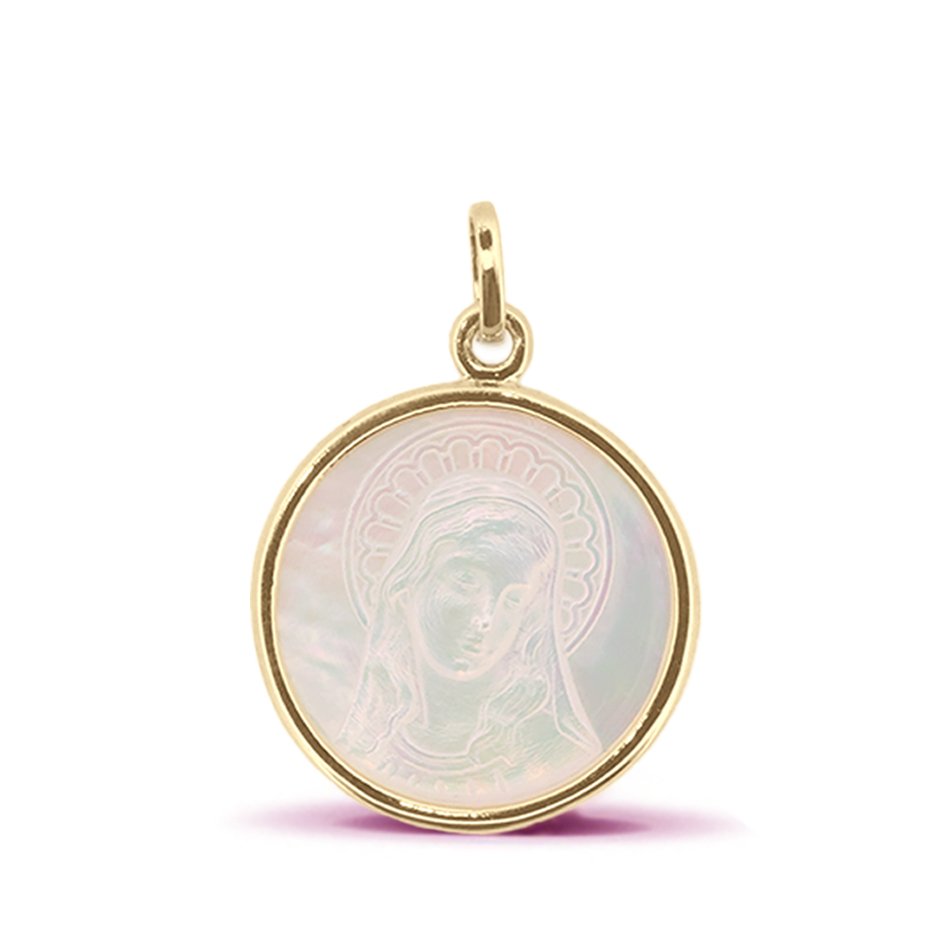 Médaille nacre Vierge couronnée