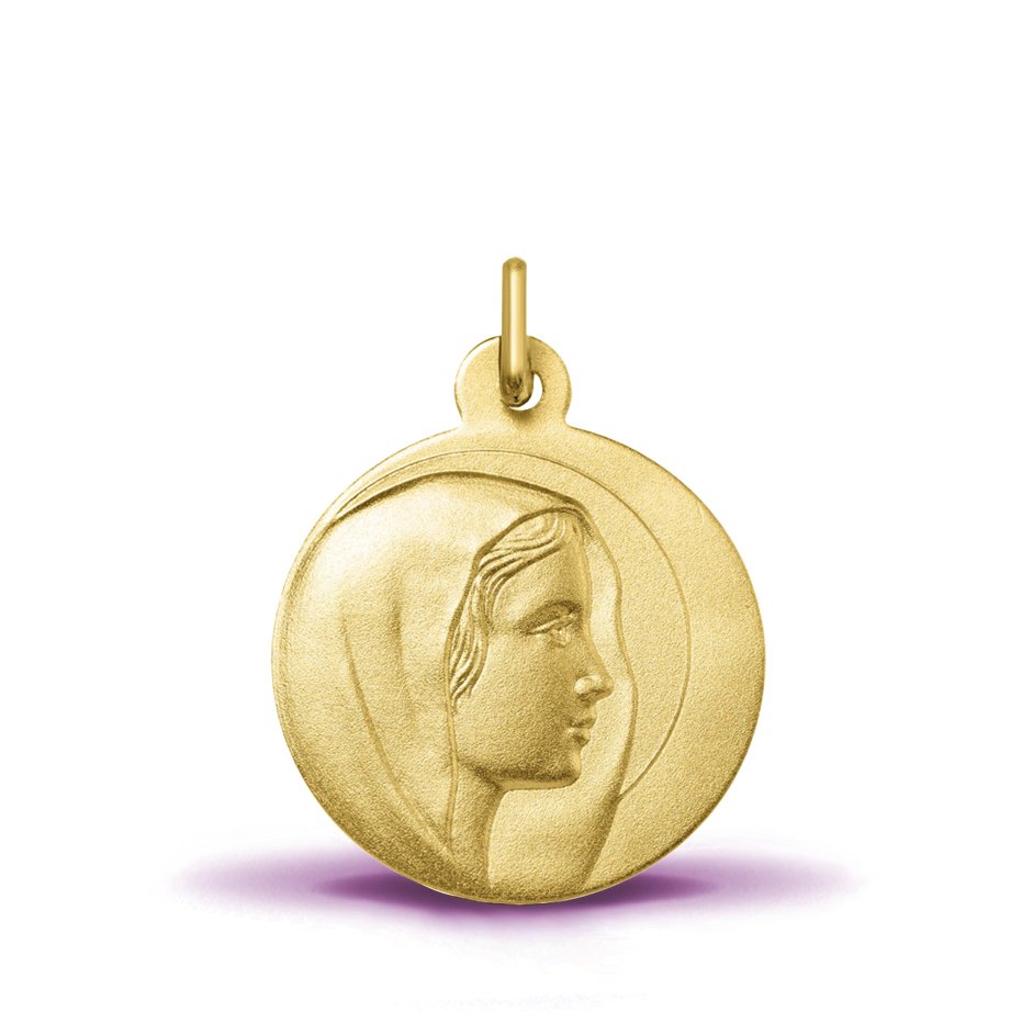 Médaille Vierge de profil voilée auréolée
