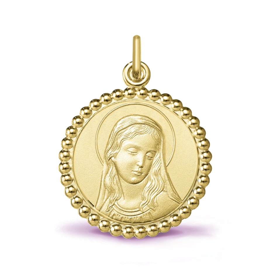 Médaille Vierge perlée
